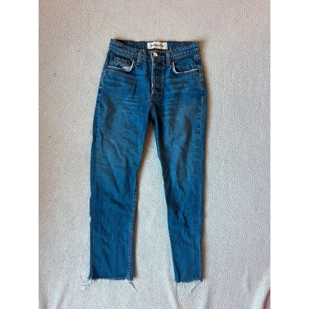 Reformation Mid Crop Flare Jeans Baltic Womens 23